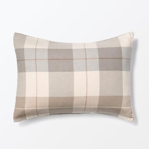 無印良品 綿フランネルまくらカバー43×63cm用 43×63cm用・ベージュチェック 15585441