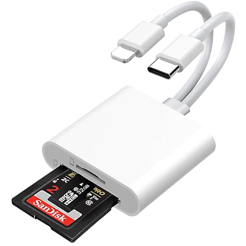 HASTHIP SD Card Reader for Phone 2 in 1 USB C SD Card Reader with Dual Slot for MicroSD Type C OTG Adapter Camera Card Viewer Memory Card Reader