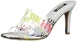 DKNY womens Open Toe Fashion Pump Heeled Sandal, Clear/Pastel Multi Bronx, 10 US