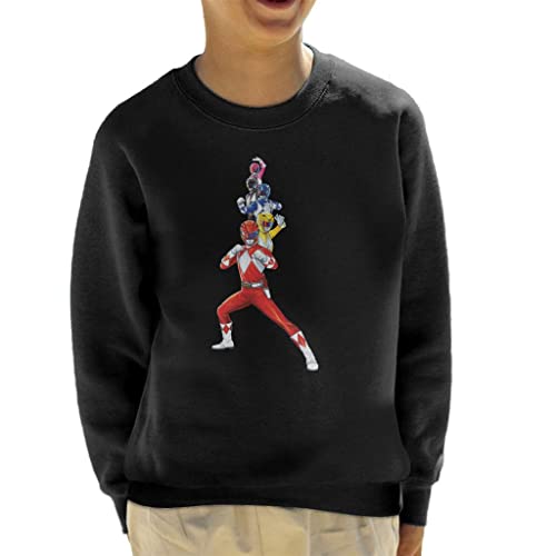 All+Every Power Rangers Action Line Up Kid's Sweatshirt Black