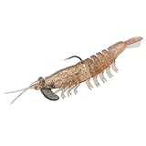 Strike King Tidal Shrimp Fishing Lure, Pre-rigged Soft Plastic Shrimp Bait, Durable Mesh Tail, 2/0 Single Hook, 3-Inches, 1/4-Ounce