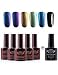 Perfect Summer Big Sale! Gel Nails Polishes Starter Kits 6pcs Colors Gel Polish + Clear Base Coat and Top Coat + Nail Files with 3 Watt UV/Led Portable Lamp and Nail Decorations Jewellery Sets #10