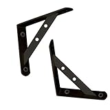2 Stück Heavy Duty Regalträger Stativadatper Wand befestigte Bodenträger 90 Grad rechtwinklig Bracket, Schwarz (7 Größen) (Size : 20cm)