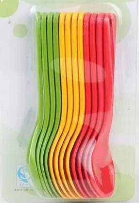 UROOJ Food Grade Plastic Masala,Jar,Spice Pickle Spoon Etc.Pack of 12 (Multicolour)