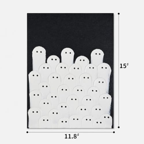 Kindlivery Halloween Decorations, Ghost Wall Art Hand Painted Painting, Unframed Spooky Ghost Artwork, Wall or Tabletop Display, Indoor Decor, For Home Mantel Shelf — view 4