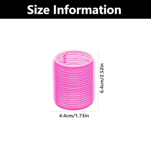 12 PCS Curlers Rollers, Hair Rollers, Rollers for Hair, Rollers for Hair Volume, for Long Medium Short Hair, Salon Home DIY Hairs Dressing(4.4cm Rose Red) - Image 3