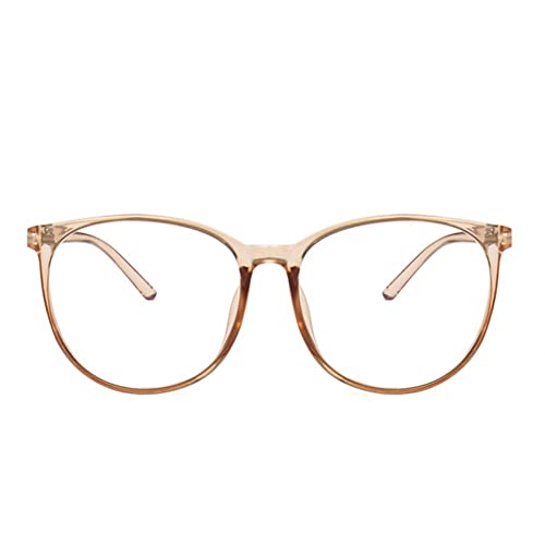 Image of Shiratori Retro Round Blue Light Blocking Glasses for Women Men, Lightweight Metal Temple Eyeglasses
