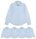 ブラウス ワイシャツ レディース 5枚セット 長袖 レギュラーカラー オフィス ビジネス フォーマル シャツ 形態安定 事務服 制服 就活 リクルート スリム サックス M/la-01-5set-m-lr-2003