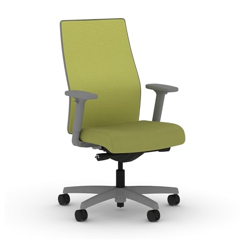Image of HON Ignition 2.0 Mid Back Task Chair, Spectrum Mesh, Advanced Synchro-Tilt Control, Office Chair with Lumbar Support, Height and Width Adjustable Arms, Titanium Frame, Pear