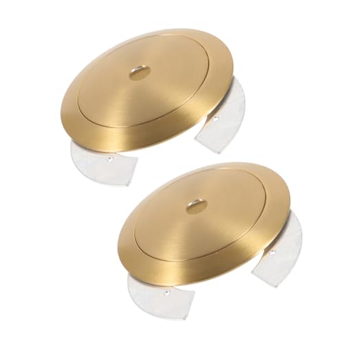 WOONEKY 2pcs Brass Lampshade Adapter Rings for Light Fixtures, 70mm Threaded Lamp Fitting Retainer Rings, Ceiling Light Canopy Holder Accessories for Lamp Shade Replacement