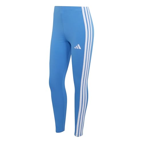 adidas Damen ESSENTIALS 3-STRIPES COTTON LEGGINGS, ray blue/white, S