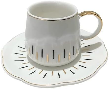 Porcelain Bone China Espresso Turkish Coffee Demitasse Set of 6 Cups + Saucers 80 cc