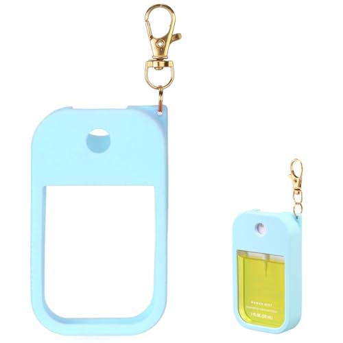 Hand Sanitizer Spray Case Compatible with Touchland Power Mist 1 oz – Silicone Case with Keychain for Touch Land Mist 1 fl oz（30 ml）, Hand Sanitizer Accessory for 1 fl oz (Blue, 1 Pack)