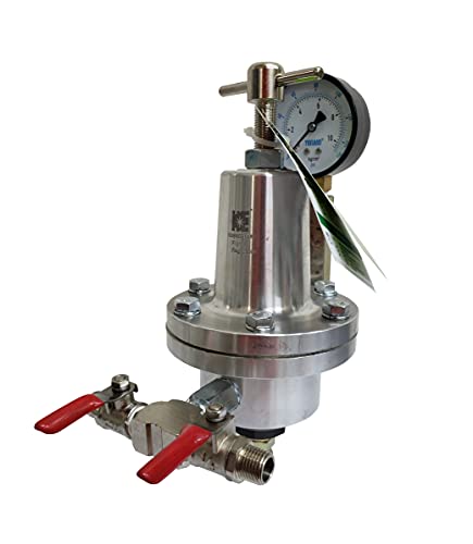 COSMOSTAR R0921 Low-Pressure Fluid Regulator, Max. Fluid Inlet Pressure 145 PSI, Aluminium Fluid Pressure Controller for Finishing Spray Coating Adjustable Fluid Pressure Control.