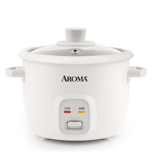 Aroma Housewares 4-Cups (Cooked) / 1Qt. Rice & Grain Cooker (ARC-302NG), White