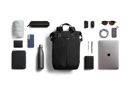Image of Bellroy Tokyo Totepack, Convertible Backpack Tote Bag - Raven | Water-resistant woven convertible backpack and tote bag for work and everyday carry