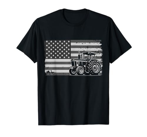 Farm Tractors - Camisa de regalo de estilo vintage con bandera de Estados Camiseta