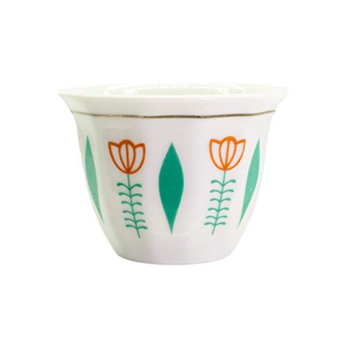 baba GOURMET - türkische Kaffetassen - orientalische Espressotassen - edle Mokkatassen aus Porzellan - silber (1 Stück, 40, milliliter)