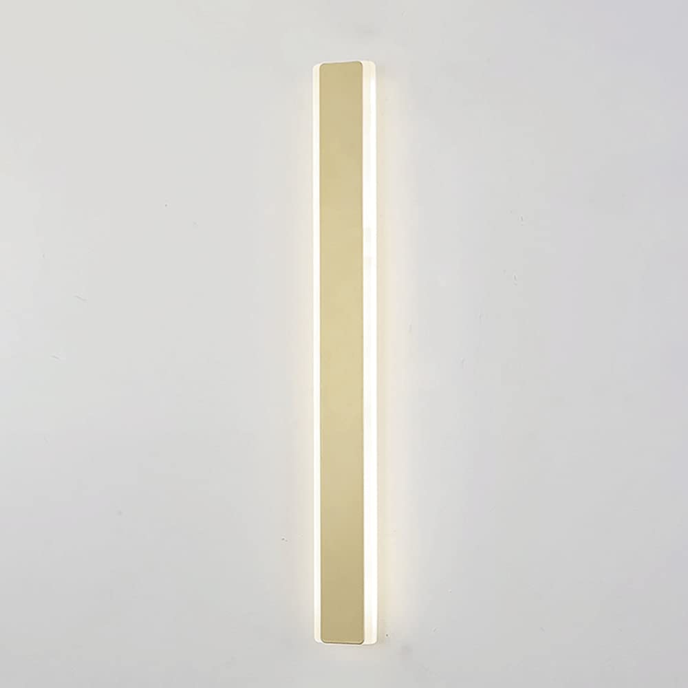 Mjsdjof Ultra-thin Long Strip Wall Light, Modern Dimmable LED Wall Lamp, Gold Metal Wall Sconce with White Acrylic Shade, Corridor Decorative Lighting Wall Lights, Nordic Simple Wall Lamps