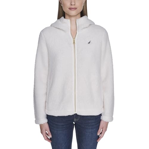 Image of Nautica Women's Solid Sherpa Zipup Hoodie Jacket