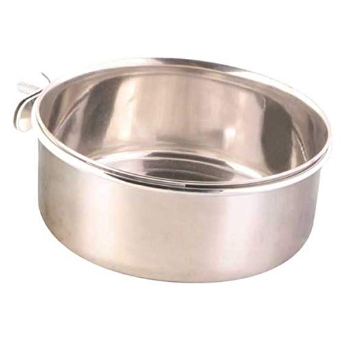 Trixie 5497 Edelstahlnapf mit Schraubbefestigung, 300 ml/ø 9 cm