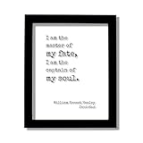 William Ernest Henley - Invictus - Floating Quote - I am the master of my fate, I am the captain of my soul - Modern Minimalist Decor
