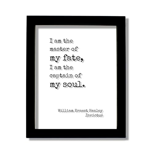 William Ernest Henley - Invictus - Floating Quote - I am the master of my fate, I am the captain of my soul - Modern Minimalist Decor