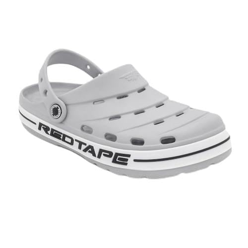 red tape Slider Clogs for Men for Everyday Comfort in Dark Grey | Casual Pool Sliders.-picture-20
