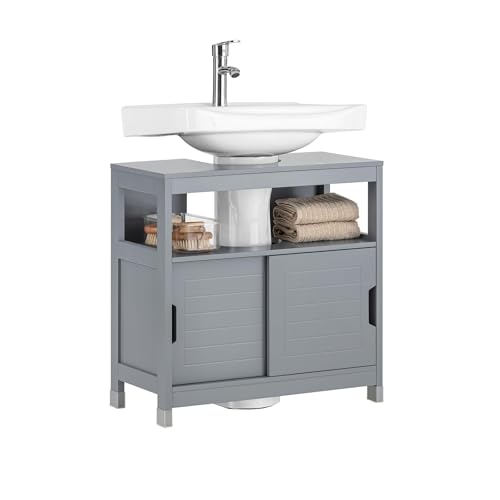 Listado de Armarios de suelo para comprar hoy. 43 SoBuy Mueble para Baño Armario Baño Lavabo Mueble Bajo Lavamanos Armario Organizador Pedestal Sink Cabinet Ideal para Almacenamiento y Organización del Baño(Desagüe al Suelo,...
