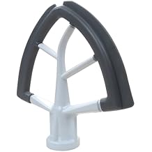 Flex Edge Beater for KitchenAid Mixer KSM15 KSM16 KSM75 KSM8 KSM90, 4.5-5 Quart Flat Beater Paddle, Beater With Silicone Edges