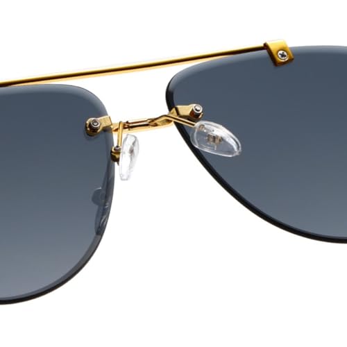 Lunettes de soleil de luxe double monture dorée chic - 5