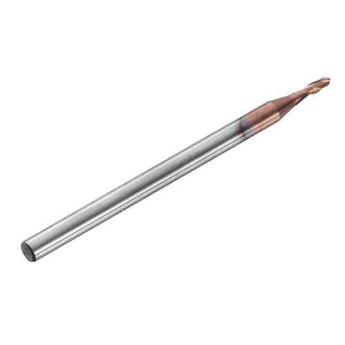 Image of HARFINGTON Ball Nose End Mill 2 Flute 0.065 inch Diameter 1 /8 inch Shank Tungsten Carbide Uncoated Spiral CNC Router Bits 0.185 inch Cutting Length Single End Ball for Carving Engraving Grinding