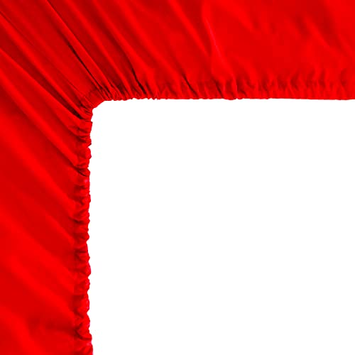 Image of Mocassi King Sheet Set - Luxury Hotel 1800 Premier Bedding Sheets & Pillowcases - Ultra Soft Breathable & Cooling Bed Sheets - Deep Pocket - Wrinkle Resistant - 6 Piece Set - King, Red