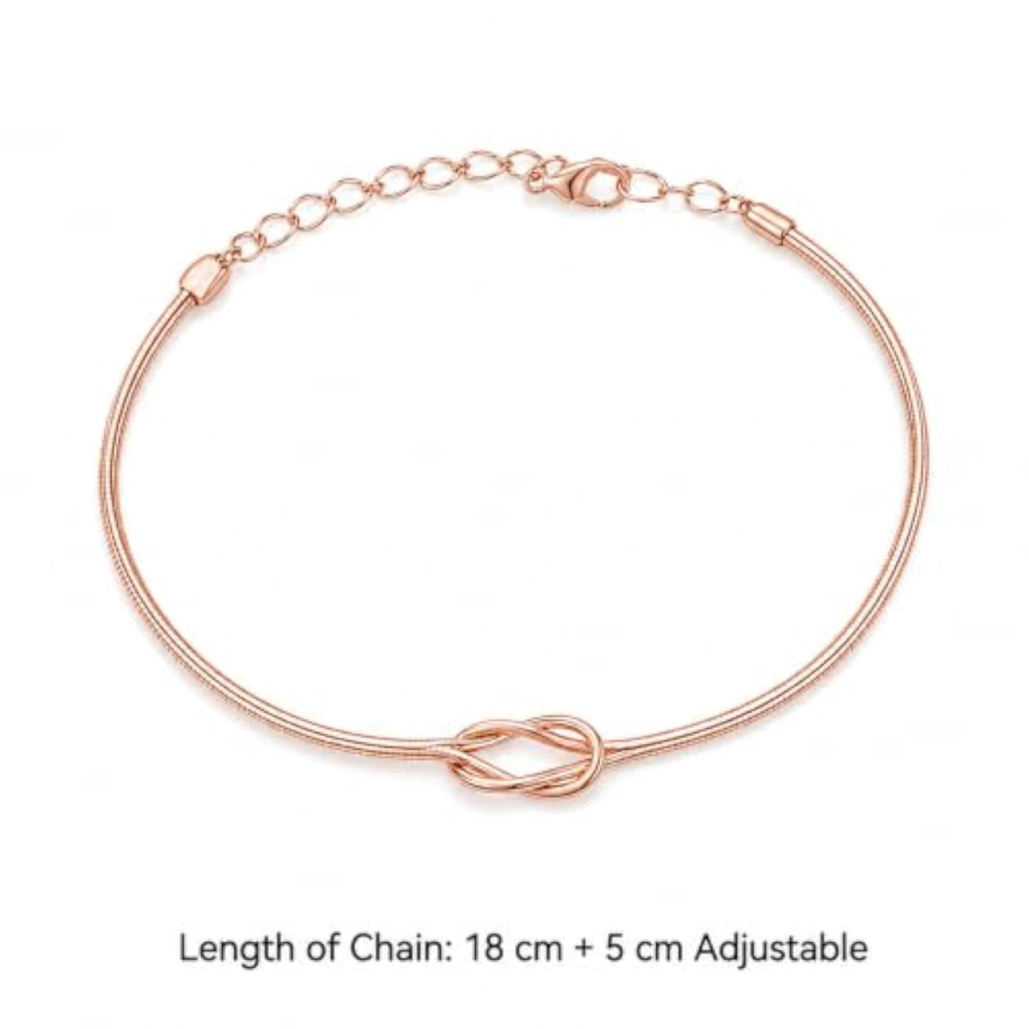 Women's Rose Gold-Tone Plated Infinity Knot Bracelet, Adjustable
