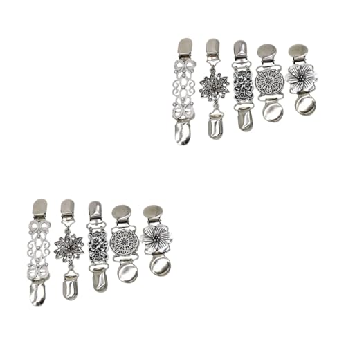 Clips de chal de suéter vintage en pack de 10 piezas broches de aleación