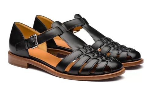 Women Closed Toe Flats Sandals Low Block Heel Gladiator Sandals ，2025 Summer Fisherman Sandals，Comfortable Sandals Women Summer Party Vacation US 5.10.52