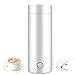 Foreverup Kleiner Tragbarer Wasserkocher, Tragbarer Elektrischer Wasserkocher, Reise-Wasserkocher Elektrisch Weiß mit Automatischer Abschaltung, für Kaffee und Teezubereitung (400ml, Weiß)