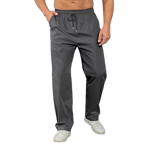 Men's Twill Jogger Pants Drawstring Relaxed Fit Elastic Waist Pants Comfy Outdoor Summer Hiking Sweatpants2