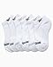 Reebok Girls' Low Cut Socks – 6 Pack Performance Cushion Low Cut No Show Socks for Girls - Girl's Athletic Socks, Size Large, All White