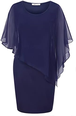 SeSe Code Women's Mesh Cape Overlay Bodycon Knee Length Pencil Dr...