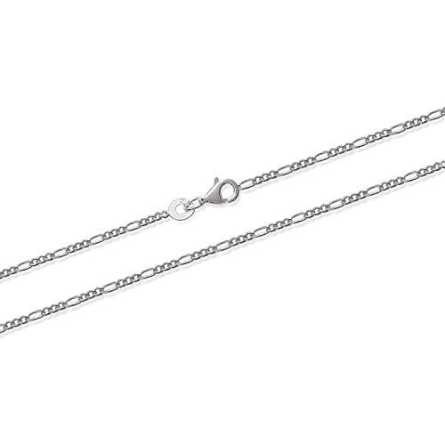 Chaine Figaro Argent 925 Tata Gisèle collier mixte diamanté 1,5 mm