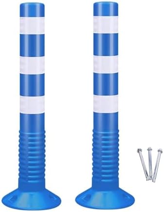 Traffic Cones Set - Blue Safety Cones with Expansion Bolts for Parking, Crowd Control & Event Management - Durable, High Visibility, Essential for Safety and Organization