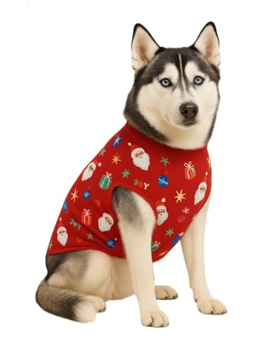 Image of The Pets Company Dog Winter Coat Jacket, Cloth, Windproof, Light Weight, Washable, Ultra Warm Thick Fleece Lined Dog Vest for Cold Weather Protection, (Christmas Cherry, Med - Large - 22 Inch)