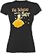 JGA Junggesellenabschied Frauen - Die Schöne und das Bier - S - Schwarz - Damen Tshirt Party - L191 - Tailliertes Tshirt für Damen und Frauen T-Shirt