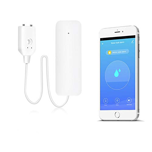 JINQII Détecteur de Fuites D'eau WIFI Alarme de Niveau D'eau, Surveillance à Distance des Fuites, Notification TUYA/Smart Life APP thumbnail