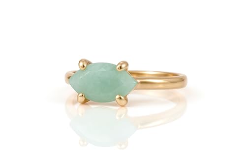 Bague Empilable Aigue-Marine de Mars Bijou Tendance Mode Féminine