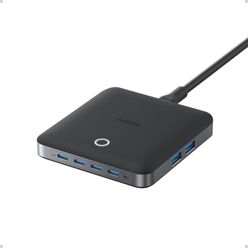 Anker Nano Charger, 6-Port Charging Station with Ultra-Fast 130W Output, 4 USB C, 2 USB A Ports, Compact and Stylish, for iPhone 16/15/14 Series, iPad, MacBook, Pixel, Galaxy, and More