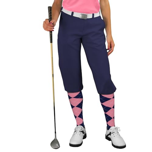 Golf Knickers Navy Womens 'Par 3' - Microfiber - Size 8