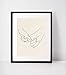 Pinky Promise, Holding Hands Minimalist Abstract Line Drawing Art, Contemporary Wall Art For Bedroom and Home Decor, Modern Boho Art Print Poster 11x14 Inches, Unframed (Cream and Black)