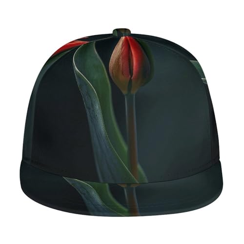 Casquette de baseball rouge FlowerBuds pour se protéger du soleil pendant le golf en taille M-L
